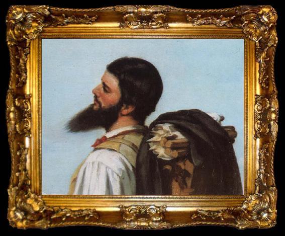 framed  Gustave Courbet Detail of encounter, ta009-2